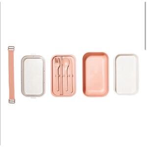 Our Place THE LUNCH BOX Pink‎ Dishwasher Safe Sushi Bento Box Utensils - NEW